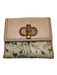 Gucci Cream, Pink, Green Leather & Canvas Bamboo Accent Flora & Fauna Wallets Cream, Pink, Green