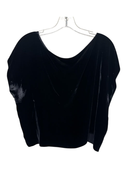 Zoran Size S Black Silk Wide Neck Cap Sleeve Elastic Waist Velvet Pant Set Black / S