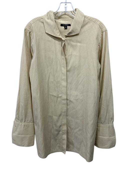 Kal Rieman Size 12 Tan & Blue Cotton Striped Button up Men's Long Sleeve Shirt Tan & Blue / 12