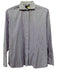 Hideoki Size Est M White & Purple Cotton Striped Button Up Long Sleeve Shirt White & Purple / Est M