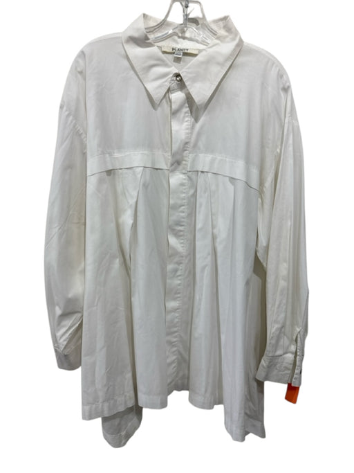 Planet AS IS Size One Size White Cotton Solid Button Up Men's Long Sleeve Shirt White / One Size