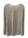 Shirt Size 3 Brown & White Silk Long Sleeve Striped Button Front Collar Top Brown & White / 3