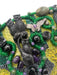 Sabbatha Green, Purple, Black Python Semi Precious Stone Owls Flap Clutch Bag Green, Purple, Black / Medium