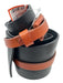 Lafayette 148 Black & Brown Leather Wide Rectangle buckle Belts Black & Brown / XL