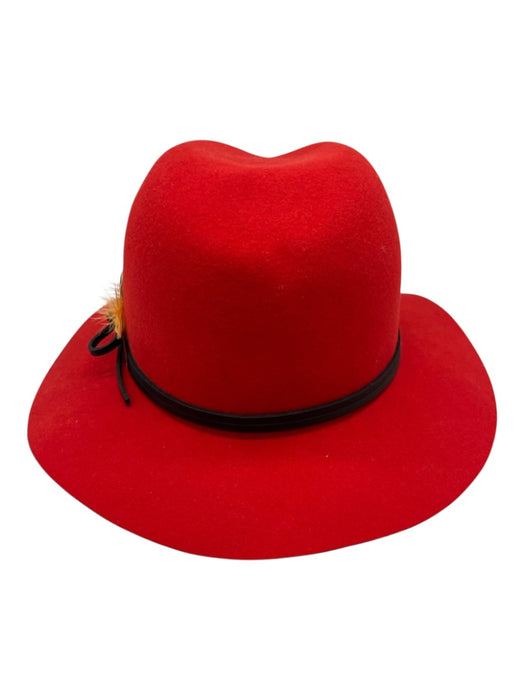 Goorin Bros Red Wool Fedora Bow Feather Hat Red / M
