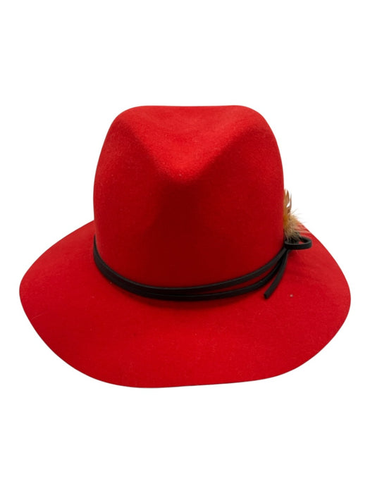 Goorin Bros Red Wool Fedora Bow Feather Hat Red / M
