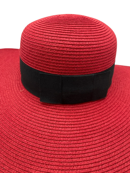San Diego Hat Co. Red Straw Wide Sun Hat Woven Hat Red / One Size