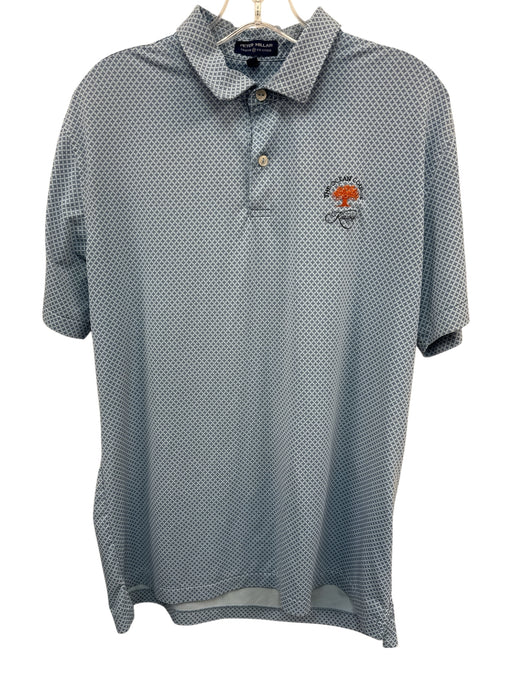 Peter Millar Size M Blue Synthetic Abstract Polo Athleisure Men's Short Sleeve Blue / M