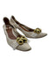 Chloe Shoe Size 40 Ivory Leather Gold hardware Pointed Toe Kitten Heel Flats Ivory / 40