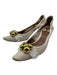 Chloe Shoe Size 40 Ivory Leather Gold hardware Pointed Toe Kitten Heel Flats Ivory / 40