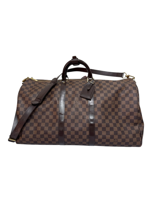 Louis Vuitton Brown Print Coated Canvas Damier Ebene Keepall Bag Brown Print
