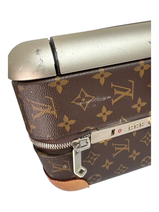 Louis Viuton Brown Print Coated Canvas Monogram Roller Luggage Brown Print