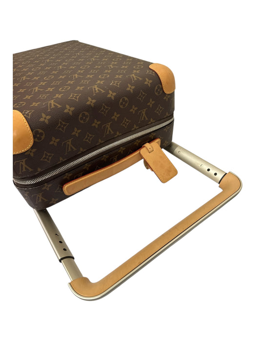 Louis Viuton Brown Print Coated Canvas Monogram Roller Luggage Brown Print