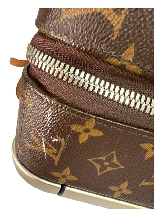 Louis Viuton Brown Print Coated Canvas Monogram Roller Luggage Brown Print