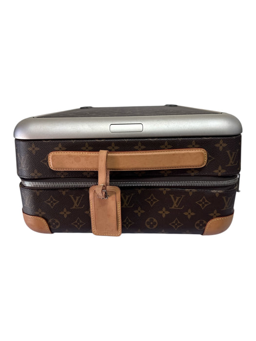 Louis Viuton Brown Print Coated Canvas Monogram Roller Luggage Brown Print