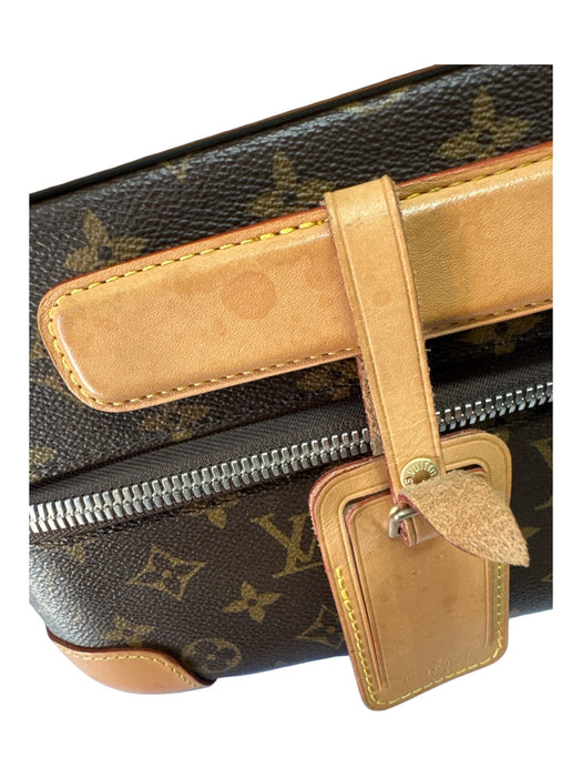 Louis Viuton Brown Print Coated Canvas Monogram Roller Luggage Brown Print