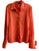 Boston Proper Size 12 Orange Polyester Long Sleeve Collared Button Down Top Orange / 12