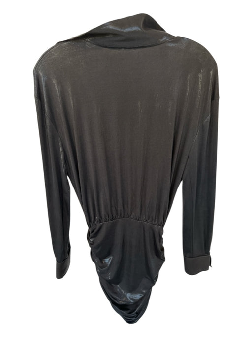 Norma kamali Size S Black Polyester Blend Long Sleeve Collar Gathered Dress Black / S