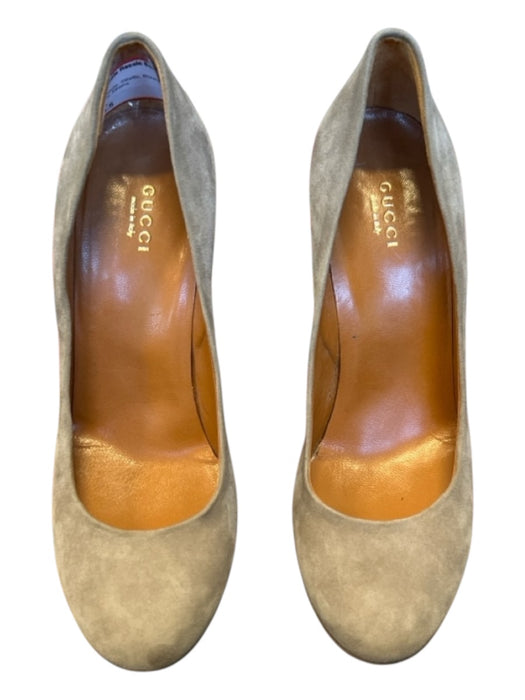 Gucci Shoe Size 39.5 Gray Suede Stiletto Round Toe Platform Pumps Gray / 39.5