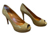 Gucci Shoe Size 39 Taupe Patent Leather Stiletto Peep Toe Pumps Taupe / 39