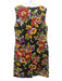 Carolina Herrera Size 12 Black & Multi Cotton & Silk Sleeveless Floral Dress Black & Multi / 12