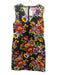 Carolina Herrera Size 12 Black & Multi Cotton & Silk Sleeveless Floral Dress Black & Multi / 12