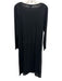 Eileen Fisher Size Medium Black Silk Long Sleeve Mixed Fabric Sheer Midi Dress Black / Medium