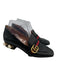 Gucci Shoe Size 39.5 Black Leather Pearl Embellishment Loafer Square Toe Shoes Black / 39.5