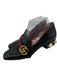 Gucci Shoe Size 39.5 Black Leather Pearl Embellishment Loafer Square Toe Shoes Black / 39.5
