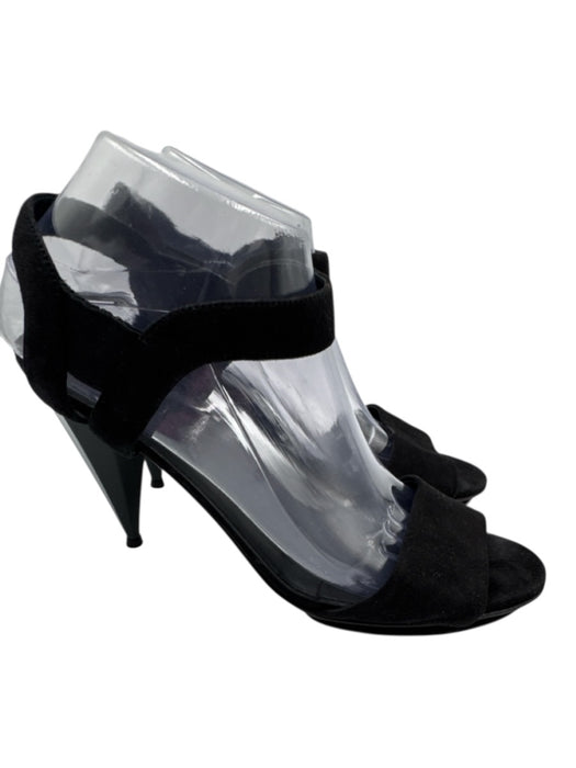 Gucci Shoe Size 39 Black Textile Suede Open Toe Sandals Black / 39