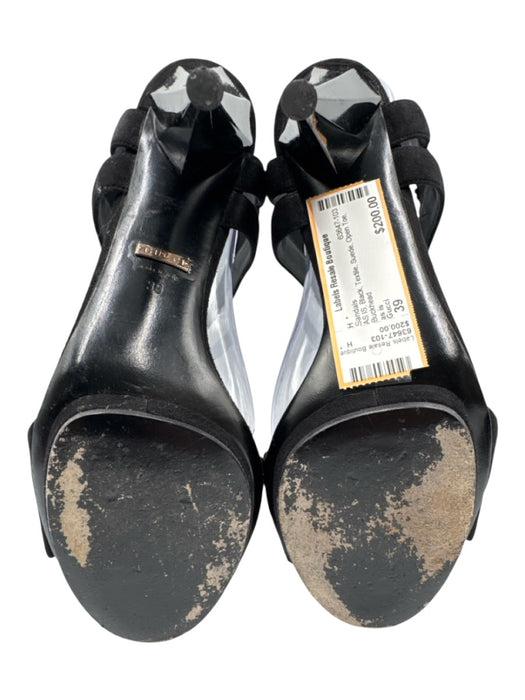 Gucci Shoe Size 39 Black Textile Suede Open Toe Sandals Black / 39