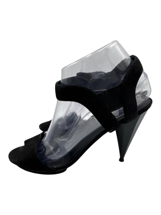 Gucci Shoe Size 39 Black Textile Suede Open Toe Sandals Black / 39