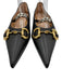 Gucci Shoe Size 40 Black Leather Pointed Toe Horse Bit Flare Chain Strap Shoes Black / 40