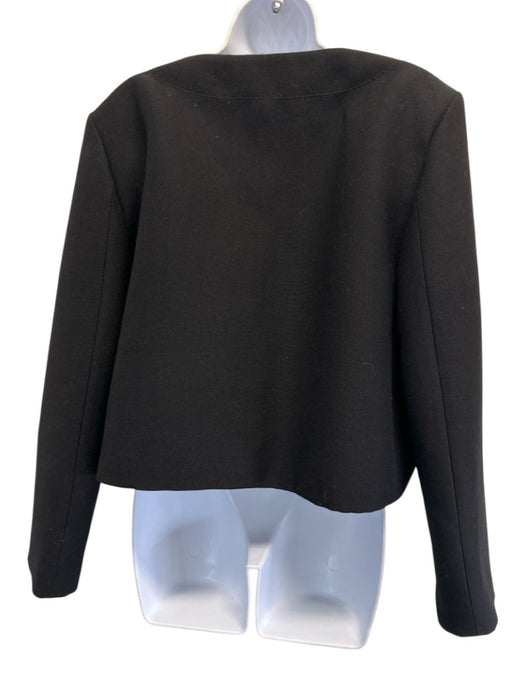 Gucci Size 48 / 12 / L Black Wool Blend Double Breast Square Buttons Crop Jacket Black / 48 / 12 / L