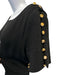 Gucci Size 48 / 12 / L Black & Gold Wool Crepe Short Sleeve Princess Seams Dress Black & Gold / 48 / 12 / L