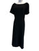 Gucci Size 48 / 12 / L Black & Gold Wool Crepe Short Sleeve Princess Seams Dress Black & Gold / 48 / 12 / L