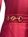Gucci Size 46 Burgundy Silk Twill Horsebit Neck Tie Button Up & Collar Dress Burgundy / 46