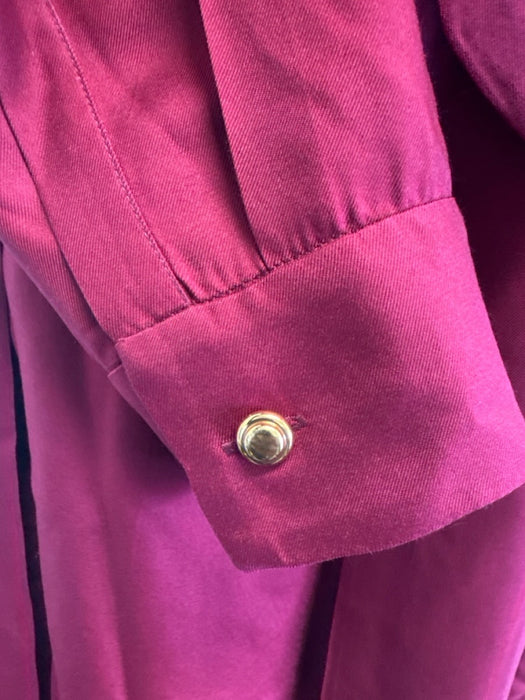 Gucci Size 46 Burgundy Silk Twill Horsebit Neck Tie Button Up & Collar Dress Burgundy / 46