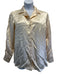 Gucci Size 48 / 12 / L Cream Silk & Viscose Satin covered buttons Collar Top Cream / 48 / 12 / L