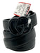 Gucci Black Leather Thin Enamel Logo Buckle Belts Black / L