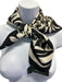 Gucci Black & Cream Silk Square Tiger Rolled Edges scarf Black & Cream / Medium