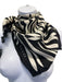 Gucci Black & Cream Silk Square Tiger Rolled Edges scarf Black & Cream / Medium