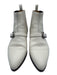 Gucci Shoe Size 40 Cream & Silver Leather Pointed Toe Elastic Sides Booties Cream & Silver / 40