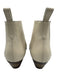 Gucci Shoe Size 40 Cream & Silver Leather Pointed Toe Elastic Sides Booties Cream & Silver / 40