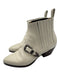 Gucci Shoe Size 40 Cream & Silver Leather Pointed Toe Elastic Sides Booties Cream & Silver / 40