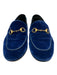 Gucci Shoe Size 40 royal blue & gold Leather Velvet Round Horse Bit Loafer Flats royal blue & gold / 40