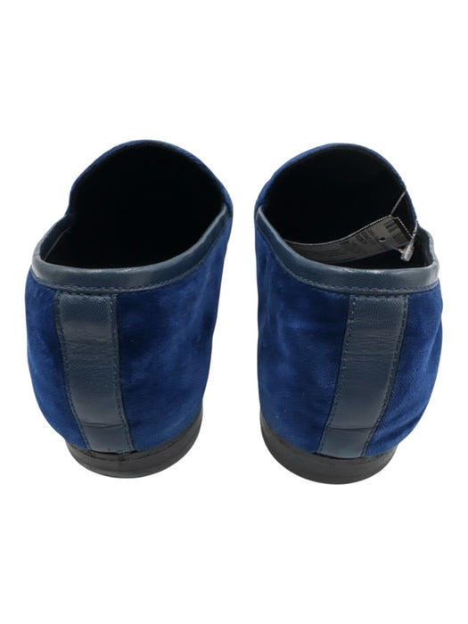 Gucci Shoe Size 40 royal blue & gold Leather Velvet Round Horse Bit Loafer Flats royal blue & gold / 40