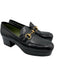Gucci Shoe Size 40 Black & Gold Leather Square Toe Platform Horse Bit Flats Black & Gold / 40