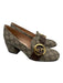 Gucci Shoe Size 40 Brown & Tan Coated Canvas Leather Guccissima Block heel Pumps Brown & Tan / 40