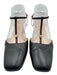Gucci Shoe Size 40 Black & Silver Leather Silver Logo T Strap Block Heel Pumps Black & Silver / 40